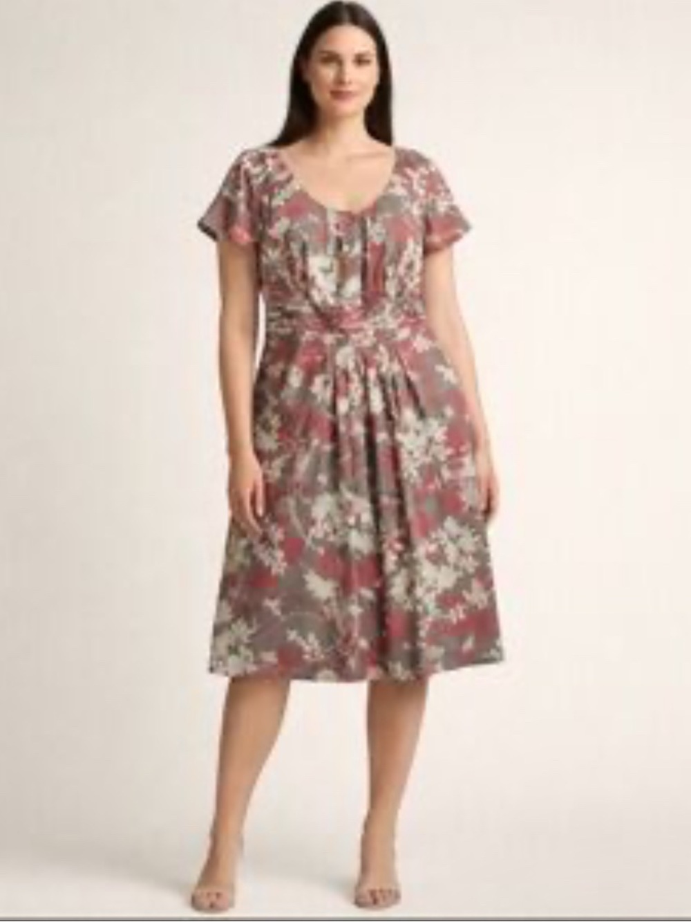 Long Tall Sally Floral Print Short Sleeve Fit & Flare Dress US 12 Spring Summer